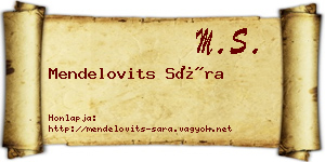 Mendelovits Sára névjegykártya